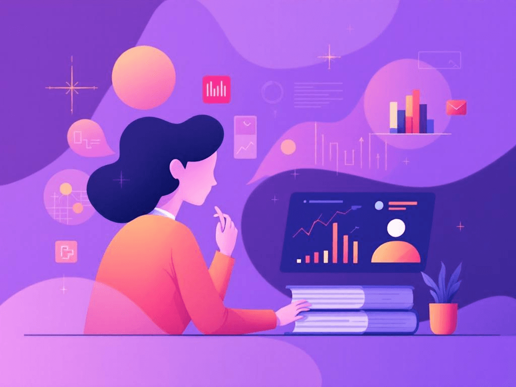 A professional abstract illustration representing the concept of Thinking in Data Science