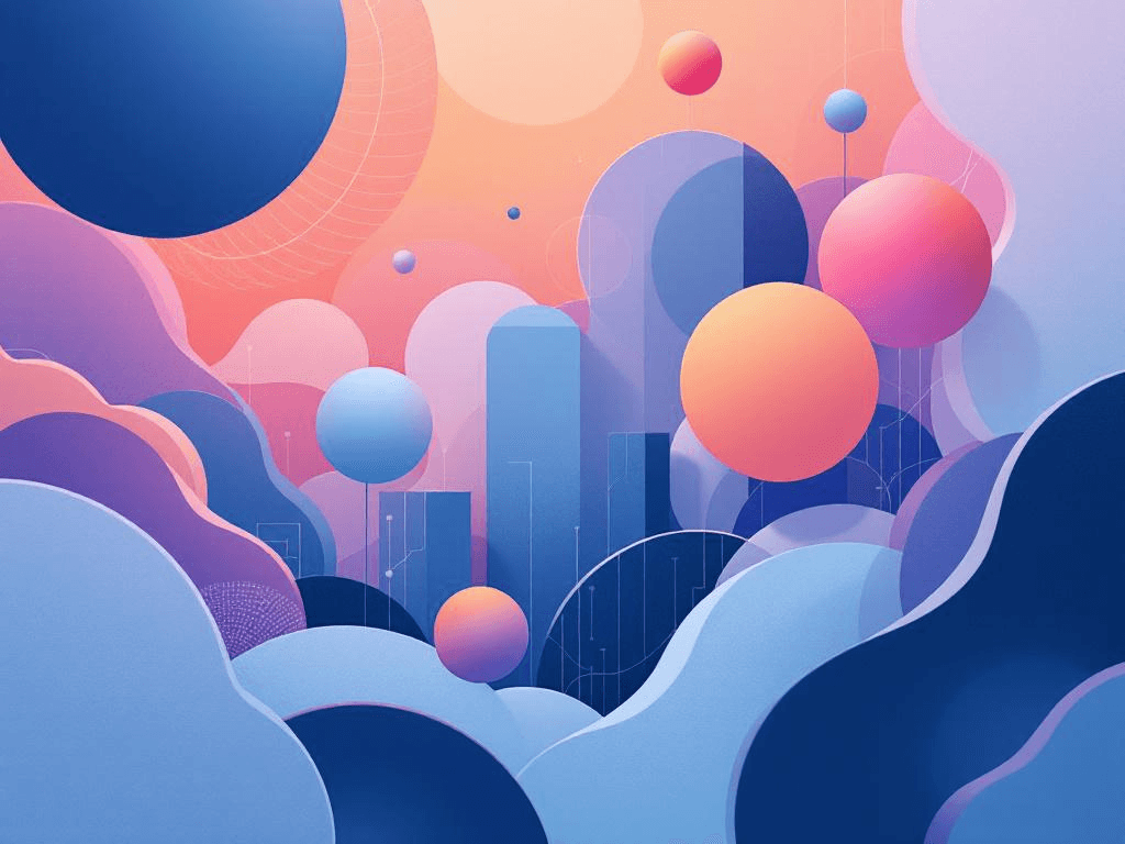 A professional abstract illustration representing the concept of Domain-Driven Construction in Data Science