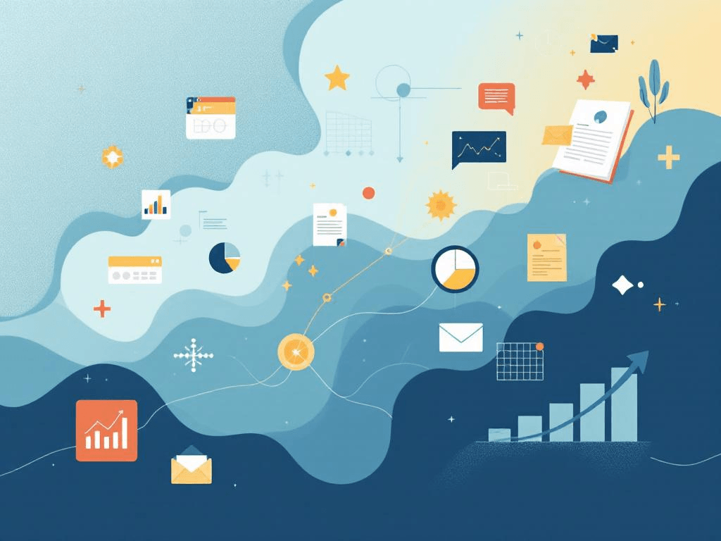 A professional abstract illustration representing the concept of Start With Decisions, Not Data in Data Analytics